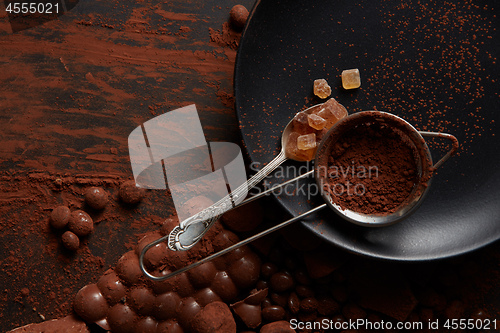 Image of candies and cocoa powder