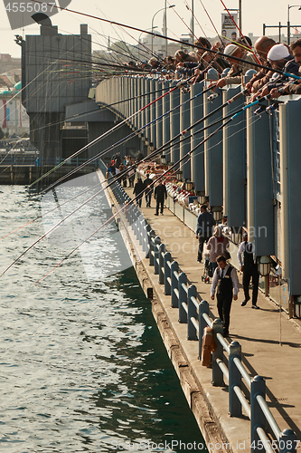 Image of fishermen on the Galata Bridge