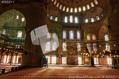 Image of Interior view of the mosque Suleymaniye.Turkey Istanbul