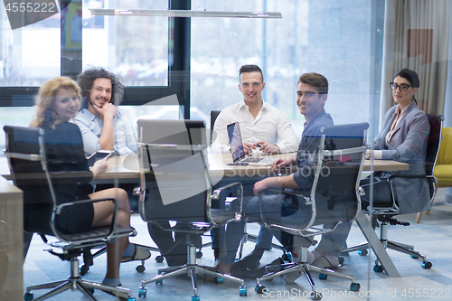 Image of Startup Business Team At A Meeting at modern office building