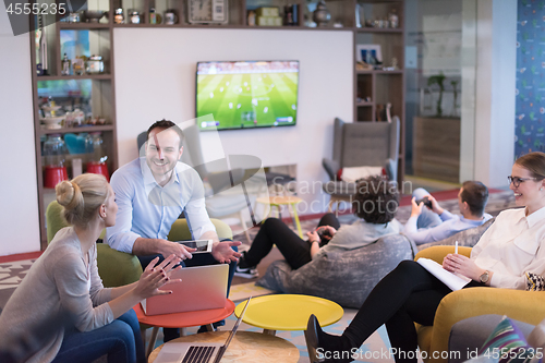 Image of Startup Business Team At A Meeting at modern office building