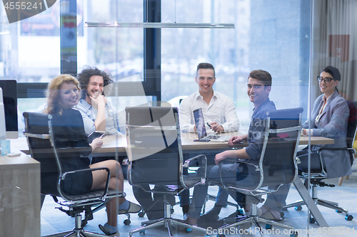 Image of Startup Business Team At A Meeting at modern office building