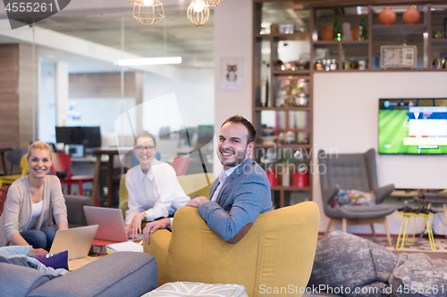 Image of Startup Business Team At A Meeting at modern office building