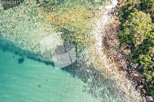 Image of Abstract ocean aerial of the shallows and reef