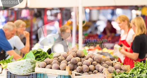 Image of Farmers\' market stall.