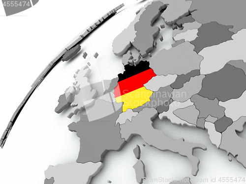 Image of Flag of Germany on grey globe