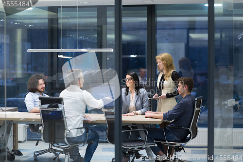 Image of Startup Business Team At A Meeting at modern office building