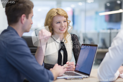 Image of Startup Business Team At A Meeting at modern office building