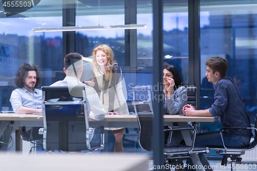 Image of Startup Business Team At A Meeting at modern office building