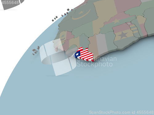 Image of Map of Liberia with flag