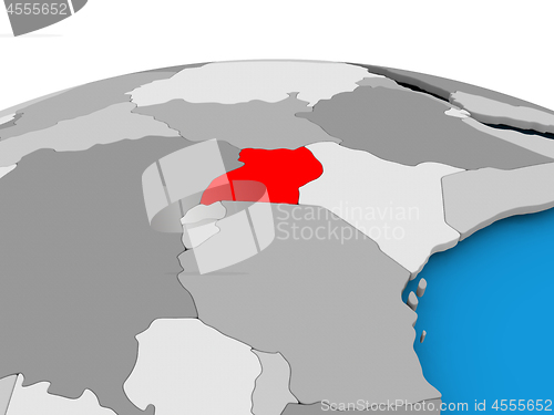 Image of Uganda on political globe