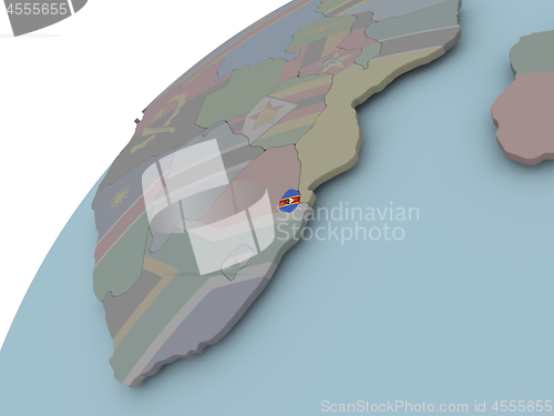 Image of Map of Swaziland with flag
