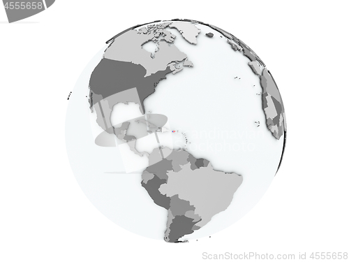 Image of Puerto Rico on globe isolated