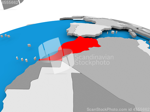 Image of Morocco on political globe