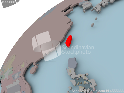 Image of Map of Taiwan with flag