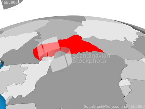 Image of Central Africa on political globe