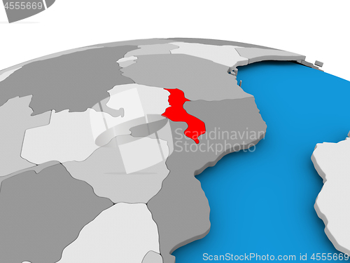 Image of Malawi on political globe