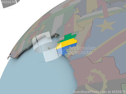 Image of Map of Gabon with flag