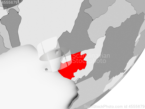 Image of Gabon in red on grey map