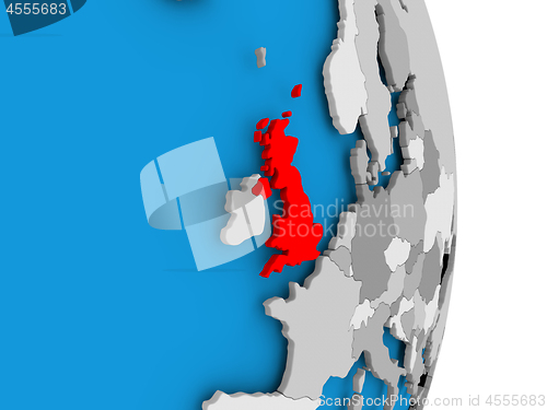 Image of United Kingdom on globe