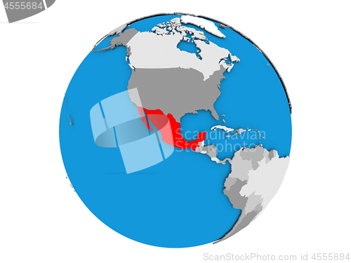 Image of Mexico on globe isolated
