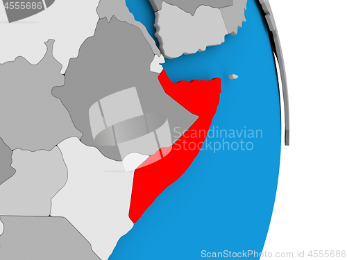 Image of Somalia on globe