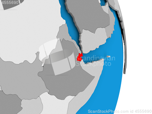 Image of Djibouti on globe