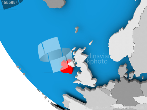 Image of Ireland on political globe