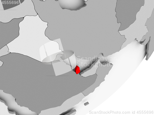 Image of Qatar in red on grey map