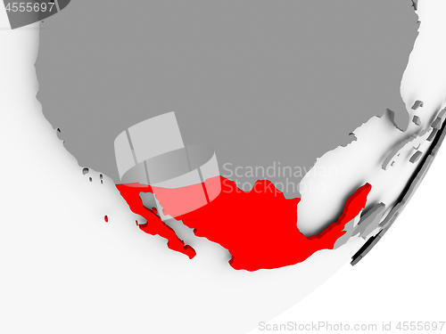 Image of Mexico in red on grey map