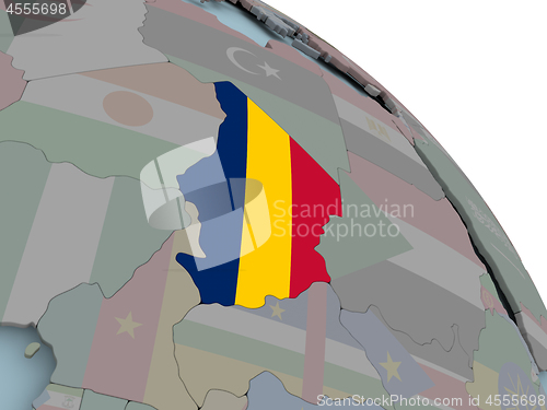 Image of Map of Chad with flag