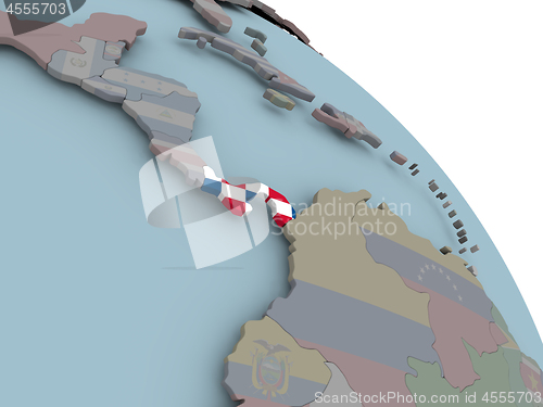 Image of Map of Panama with flag