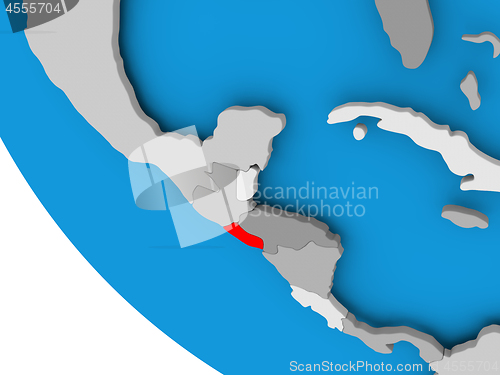 Image of El Salvador on political globe