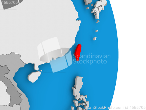 Image of Taiwan on globe