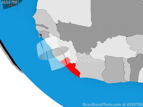 Image of Liberia on political globe