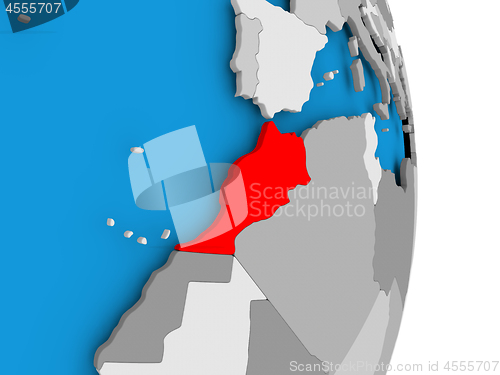 Image of Morocco on globe