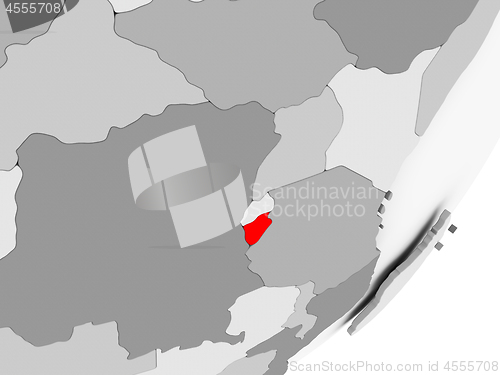Image of Burundi in red on grey map