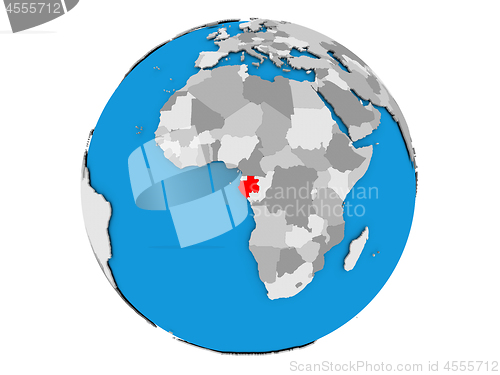 Image of Gabon on globe isolated