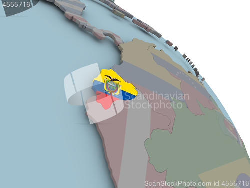 Image of Map of Ecuador with flag