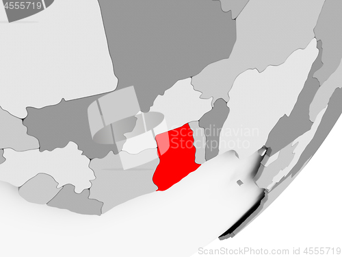 Image of Ghana in red on grey map