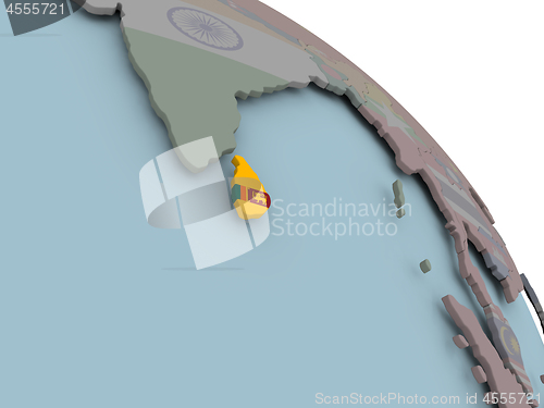 Image of Map of Sri Lanka with flag