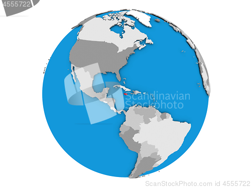 Image of Jamaica on globe isolated