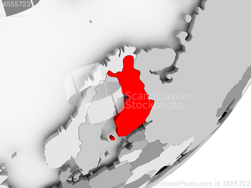 Image of Finland in red on grey map