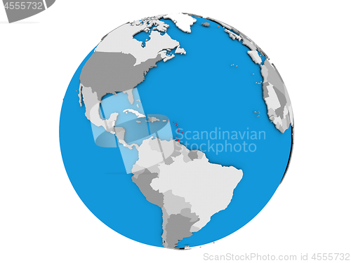 Image of Caribbean on globe isolated