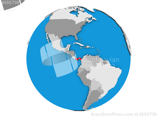 Image of Panama on globe isolated