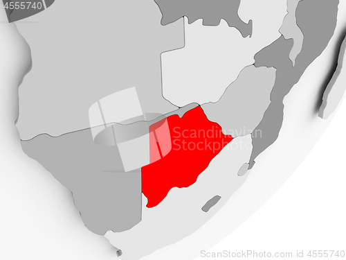 Image of Botswana in red on grey map