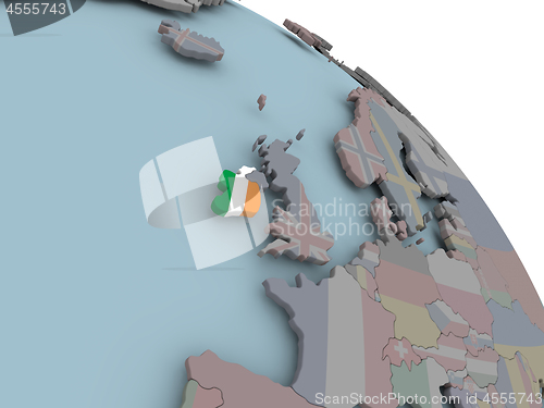 Image of Map of Ireland with flag