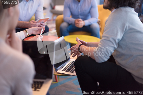 Image of Startup Business Team At A Meeting at modern office building