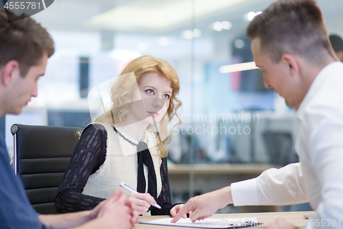 Image of Startup Business Team At A Meeting at modern office building