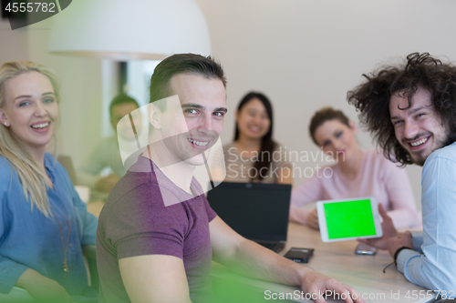 Image of Startup Business Team At A Meeting at modern office building